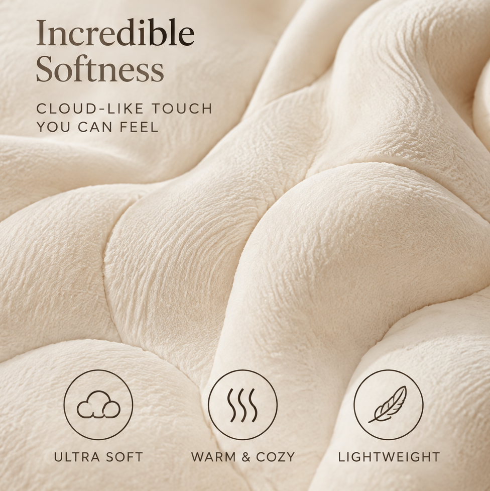 FLORAZN Cloud-Like Plush Throw