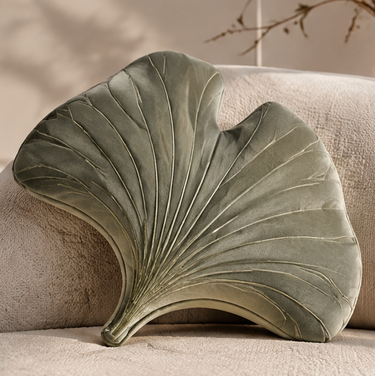 FLORAZN Ginkgo Leaf Shaped Velvet Pillow