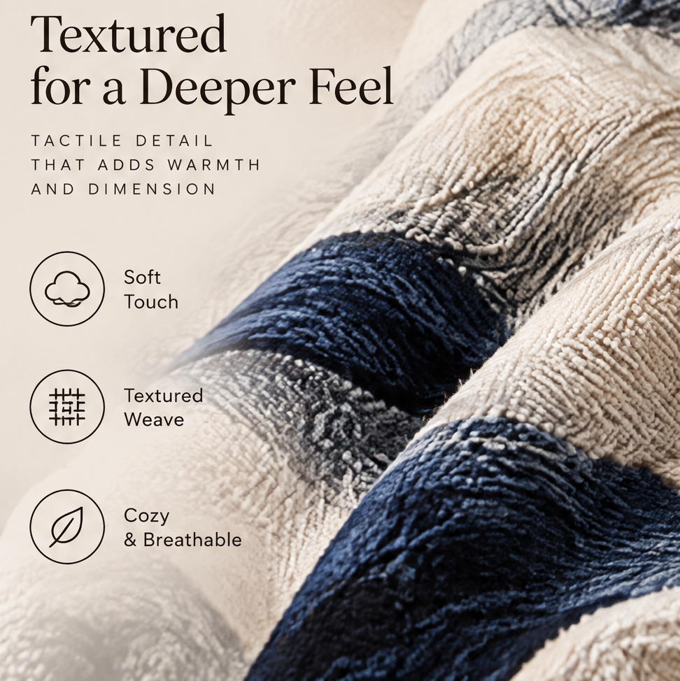 FLORAZN Artful Textured Throw Blanket