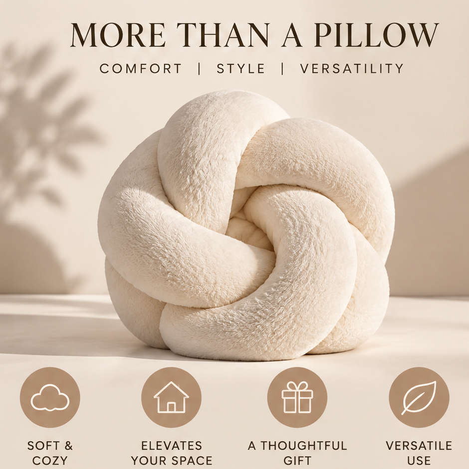 FLORAZN Ultra Soft Sculptural Knot Pillow