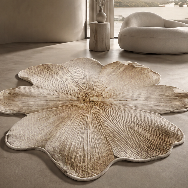 FLORAZN Organic Soft Flower Shaped Rug
