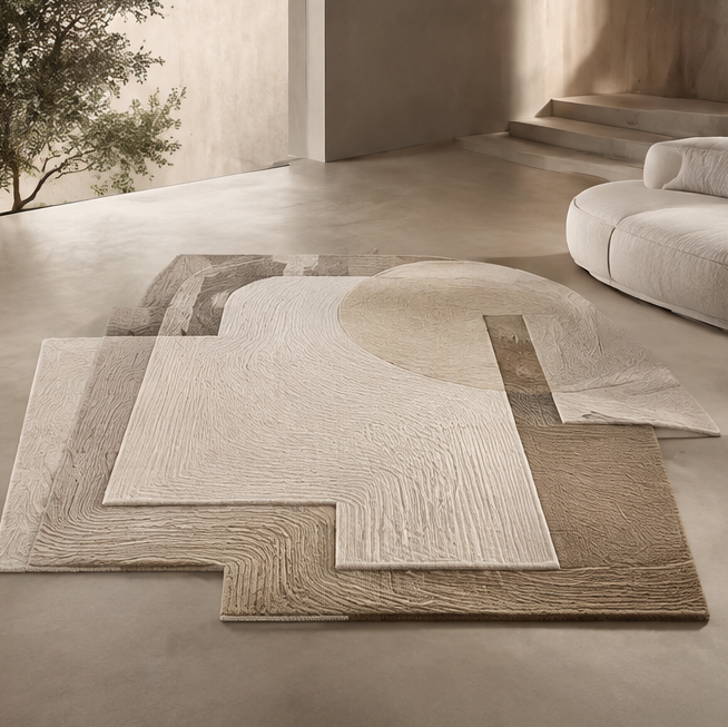 FLORAZN Modern Geometric Art Area Rug