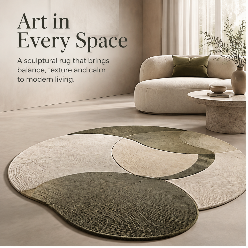 FLORAZN Sculptural Organic Area Floor Rug