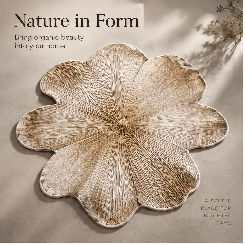FLORAZN Organic Soft Flower Shaped Rug