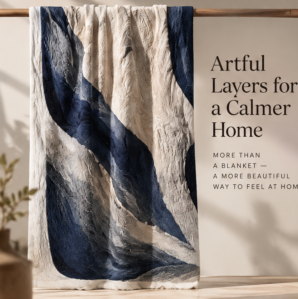 FLORAZN Artful Textured Throw Blanket