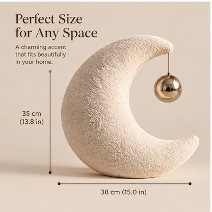 FLORAZN Soft Plush Moon Shaped Cushion