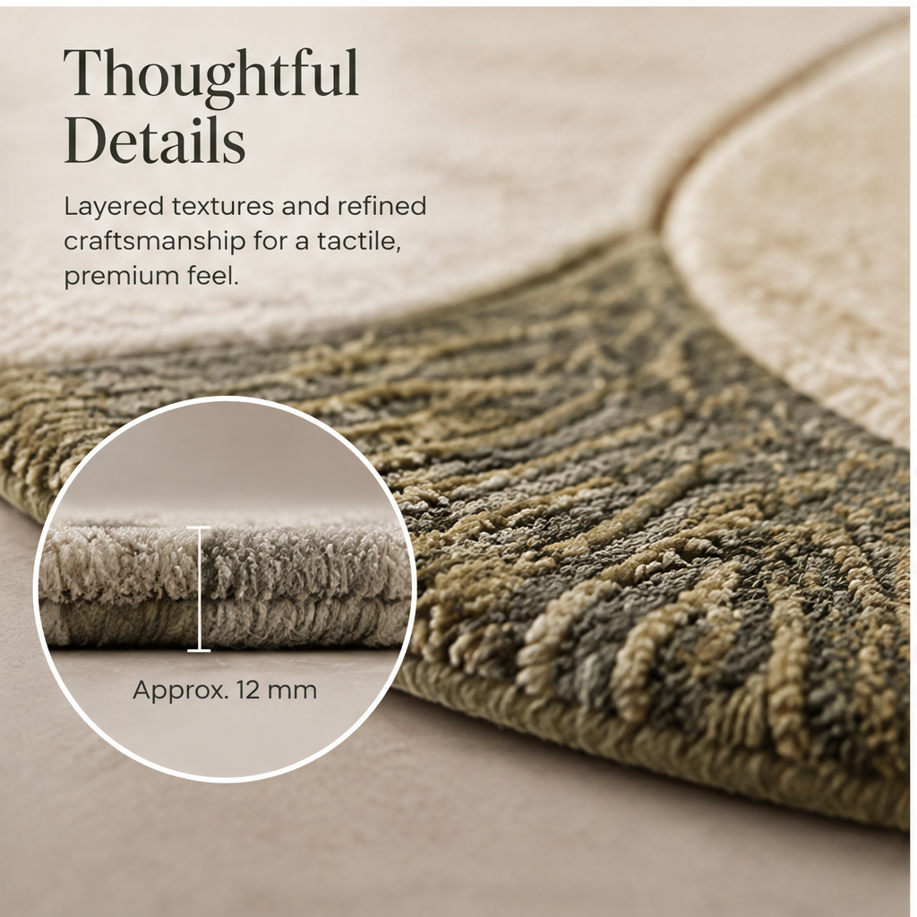 FLORAZN Sculptural Organic Area Floor Rug