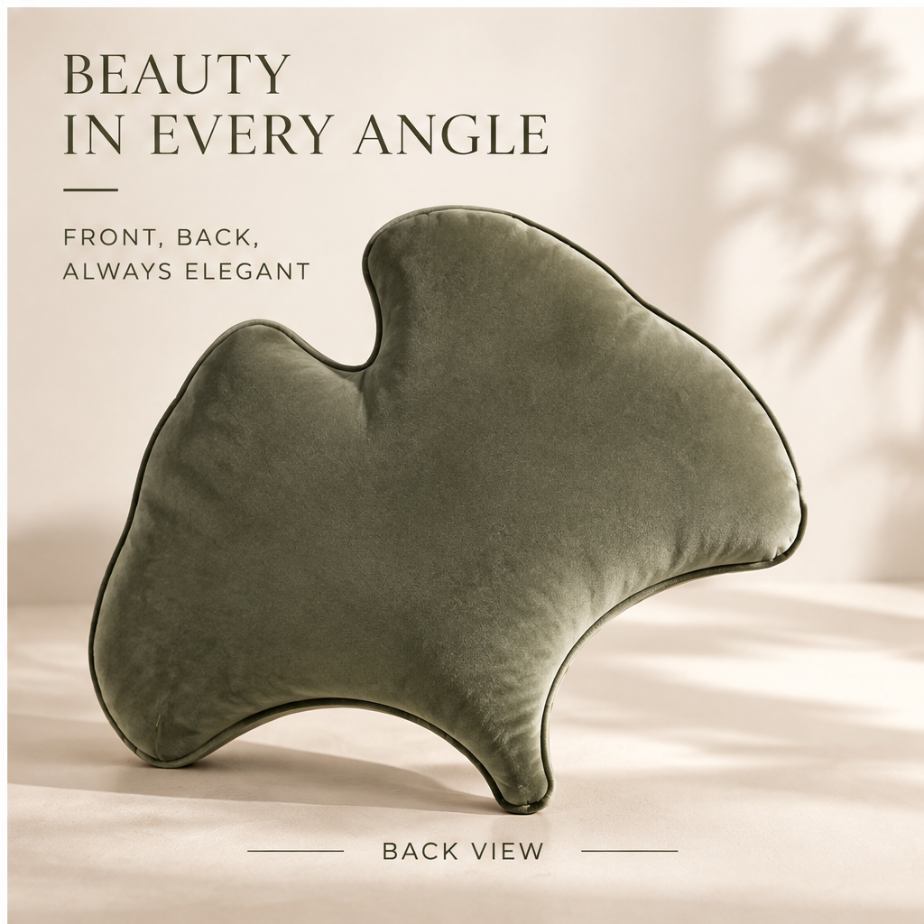 FLORAZN Ginkgo Leaf Shaped Velvet Pillow