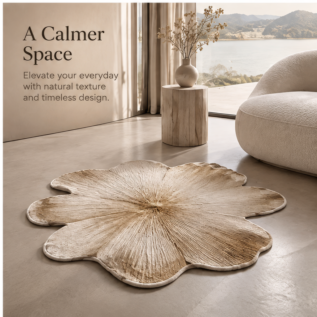 FLORAZN Organic Soft Flower Shaped Rug