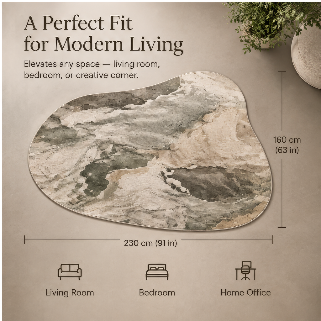 FLORAZN Sculptural Natural Area Rug