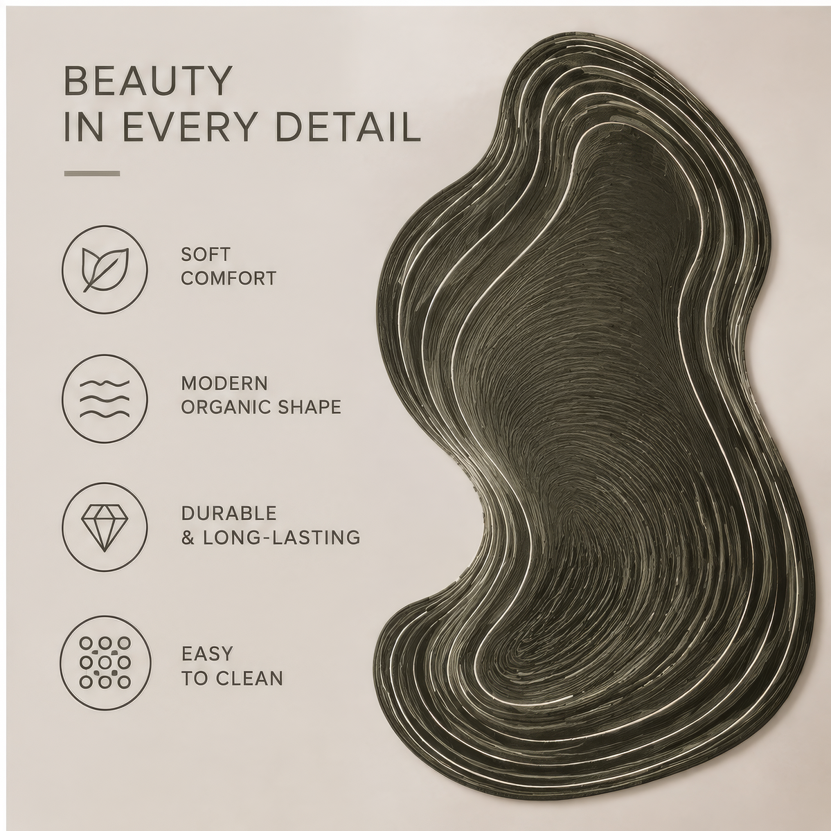 FLORAZN Sculpted Organic Modern Area Rugs