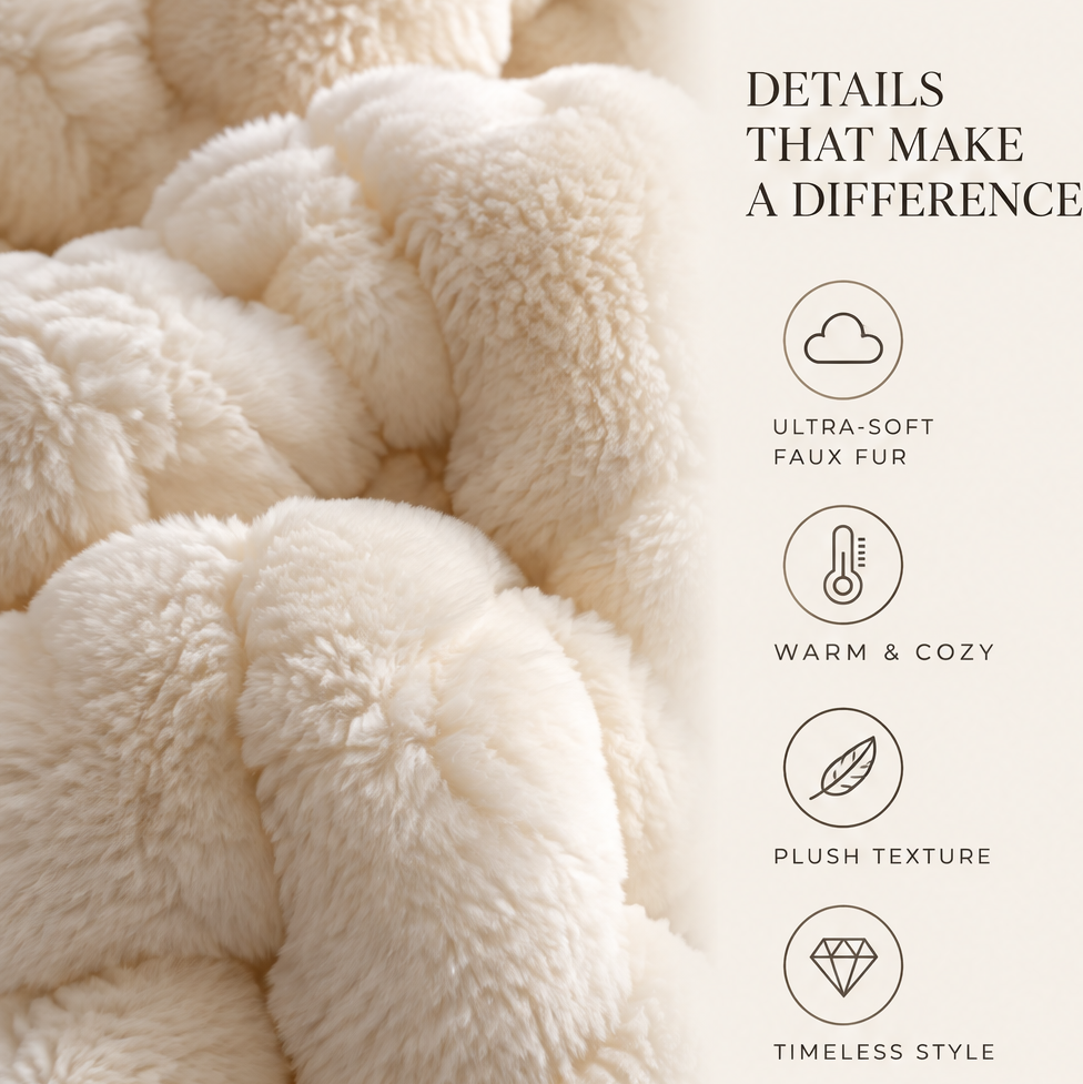 FLORAZN Ultra-Soft Faux Fur Throw