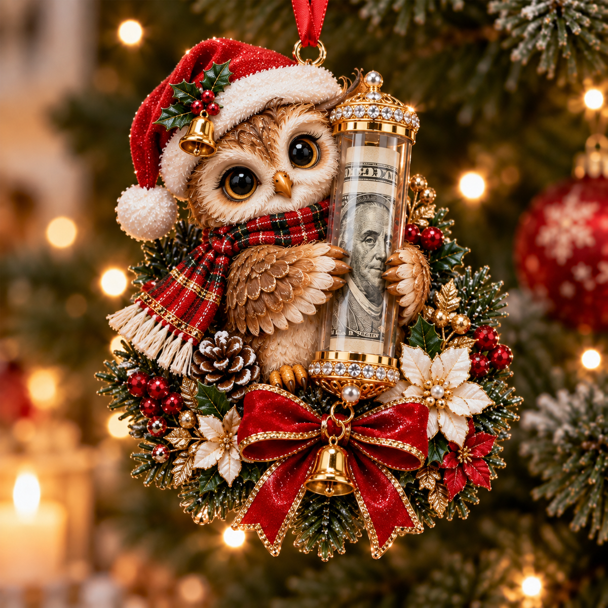 🎁Christmas Cute Animal Cash Gift Ornament 🍈– Holiday Tree Decoration🎄💵
