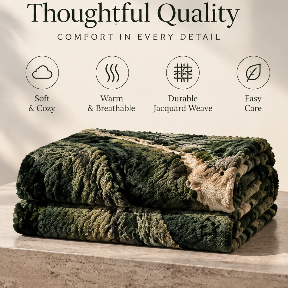 FLORAZN Breathable Jacquard Throw