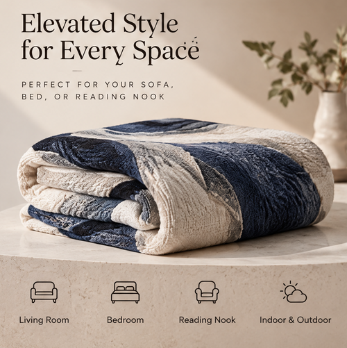 FLORAZN Artful Textured Throw Blanket