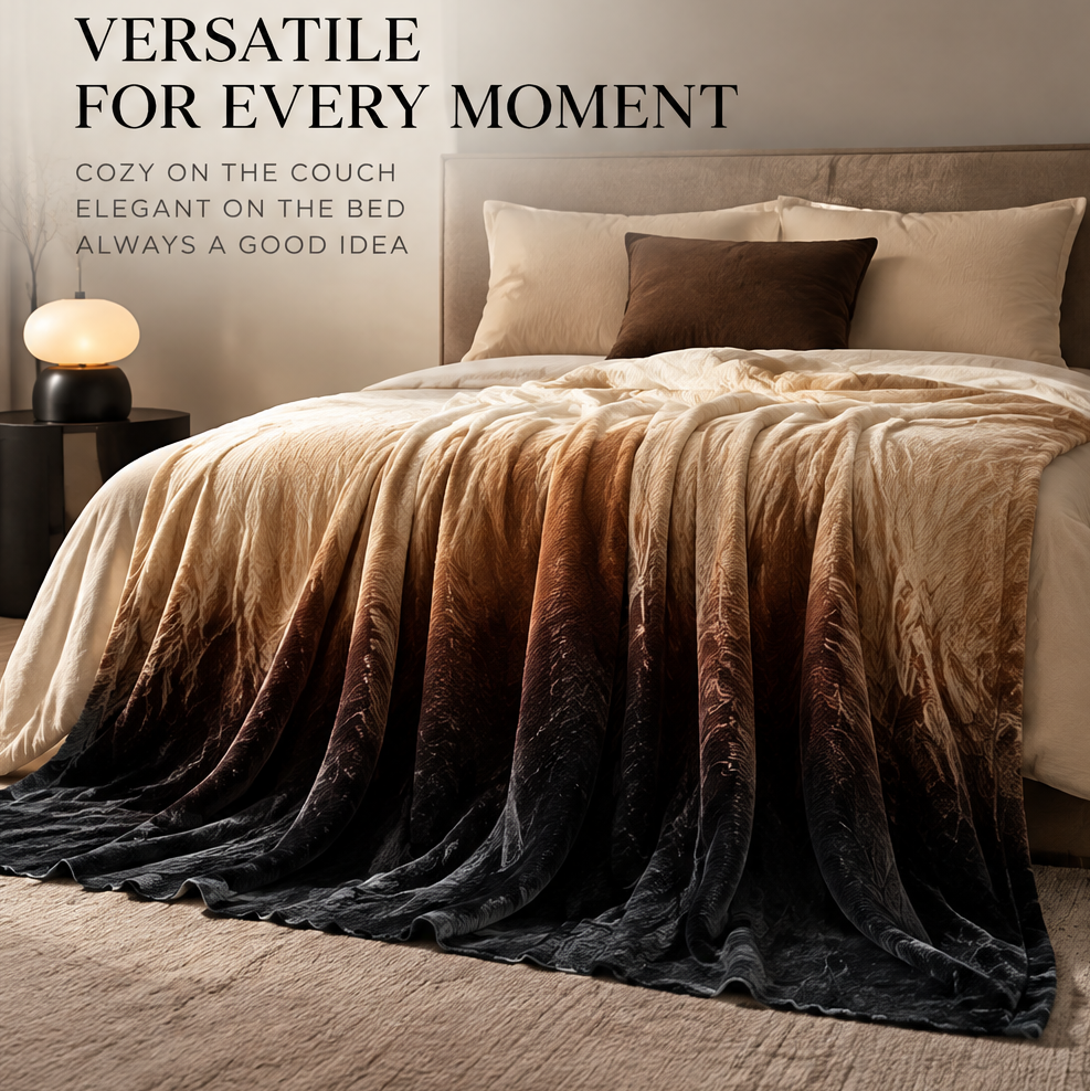 FLORAZN Gradient Cozy Throw Blanket