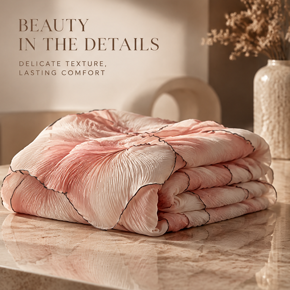 FLORAZN Lightweight Pleated Throw Blanket