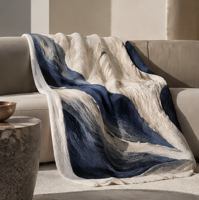 FLORAZN Artful Textured Throw Blanket