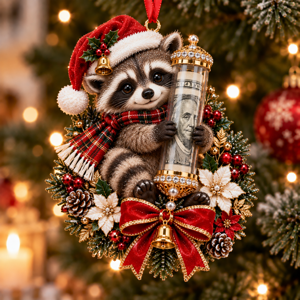 🎁Christmas Cute Animal Cash Gift Ornament 🍈– Holiday Tree Decoration🎄💵