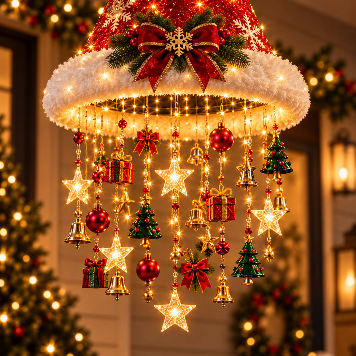 ✨ Magical Christmas Chandelier – Warm Festive Glow for Your Home