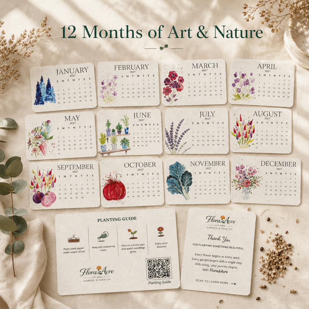 🌱 2027 Plantable Seed Calendar🍈 – A year of beauty, new life on every page! 🌸🎁